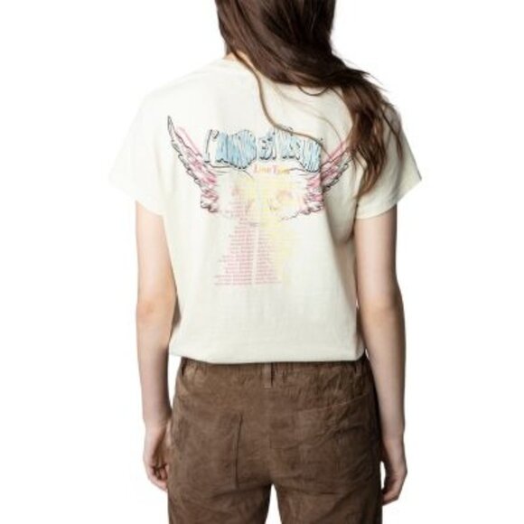 Zadig & Voltaire Zoe Horse Print Tee in Light Yellow - Picture 3 of 6